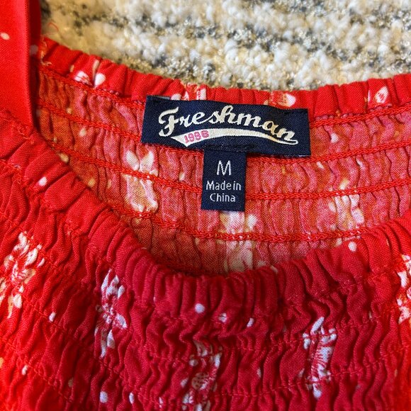 Red Floral Peplum Tank Top! - Picture 2 of 4